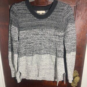 Banana Republic Black, White, Gray Knit Sweater Size L, Ombre